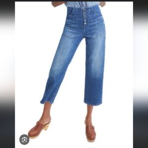 Veronica Beard Crosbie Wide Leg Crop Jean